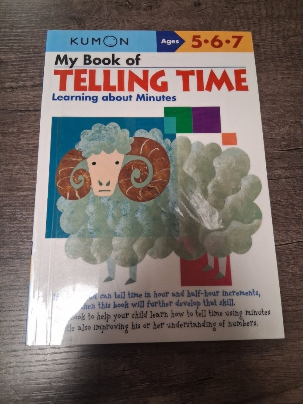 Kumon Book of Telling Time Ages 5-6-7 Workbook Home School